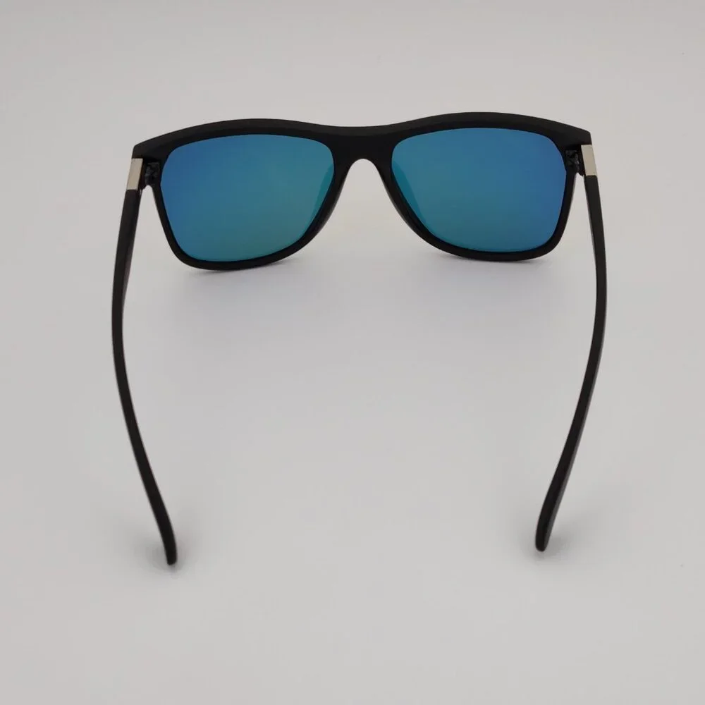 Quiksilver Round Flat Lens Sunglasses Matte Black Frame Orange Mirror Lens Q30
